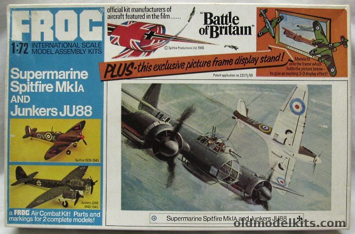 Frog 1/72 Battle of Britain Spitfire Mk.1A and Junkers Ju-88, F511 plastic model kit